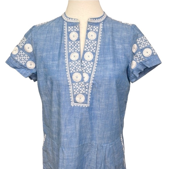 Madewell Chambray Embroidered Dress - Picture 3 of 7